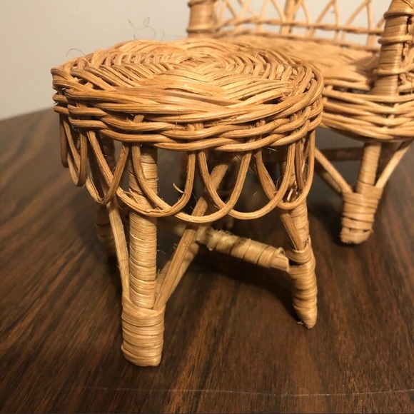 Vintage Mini Wicker Chair Table Set - Picture 3 of 6